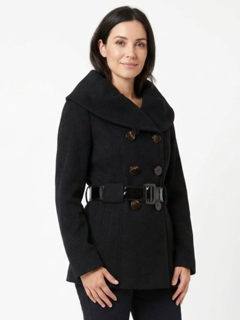 Jay Wool/Cashmere Blend Double Breasted Shawl Collar Winter Coat- Sz. 8